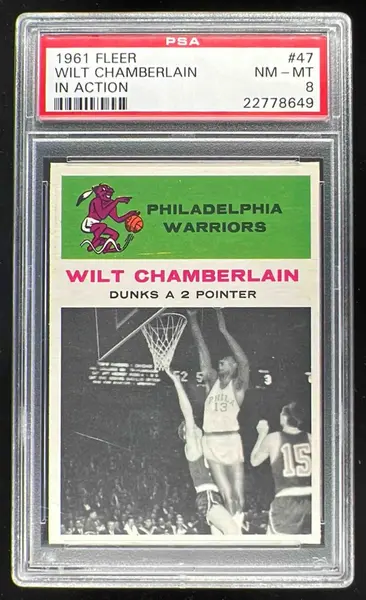 1961-62 Fleer #47 Wilt Chamberlain PSA 8