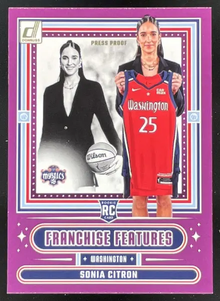 2025 Donruss WNBA Franchise Features Press Proof Purple #17 Sonia Citron RC