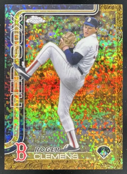 2025 Topps Gilded Collection Chrome Gold Gold Mini-Diamond #60 Roger Clemens /50