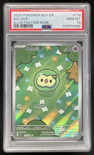 2025 Pokemon Black Bolt #118/086 Solosis Illustration Rare PSA 10
