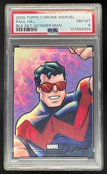 2025 Topps Chrome Marvel Sketch Card Wonder Man Paul Hill Auto 1/1