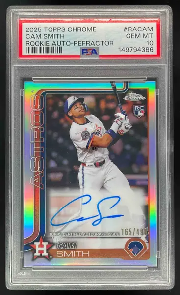 2025 Topps Chrome Rookie #RA-CAM Cam Smith RC Auto /499 PSA 10