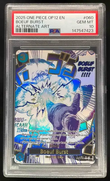 2025 One Piece OP12 EN #060 Boeuf Burst Alternate Art PSA 10