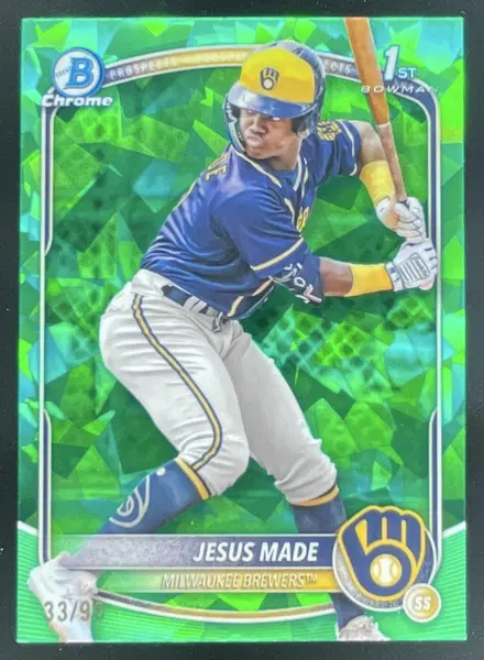 2025 Bowman Sapphire Chrome Prospects Green Refractors #BCP-50 Jesus Made RC /99