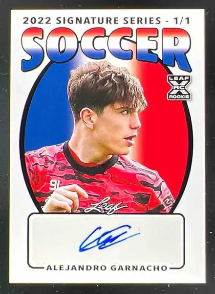 2022 Leaf Signature Series Red, White and Blue #AG1 Alejandro Garnacho Auto 1/1