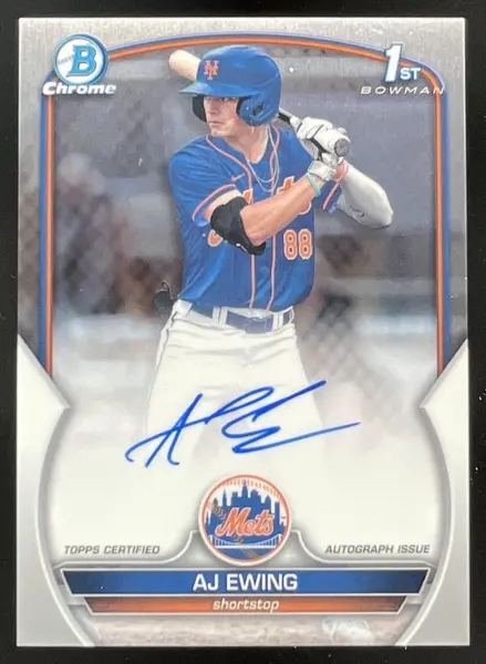 2023 Bowman Draft Chrome Prospect Autographs #CDA-AE AJ Ewing RC Auto