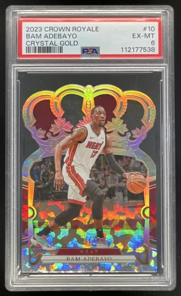 2023-24 Panini Crown Royale Crystal Gold #10 Bam Adebayo /10 PSA 6