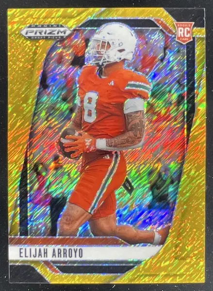 2025 Panini Prizm Draft Picks Gold Shimmer Prizm #141 Elijah Arroyo RC /15