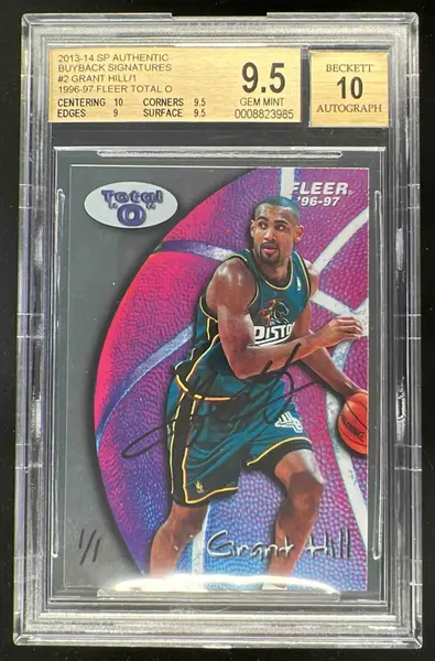 1996-97 Fleer Total Buyback Autograph #2 Grant Hill Auto 1/1 BGS