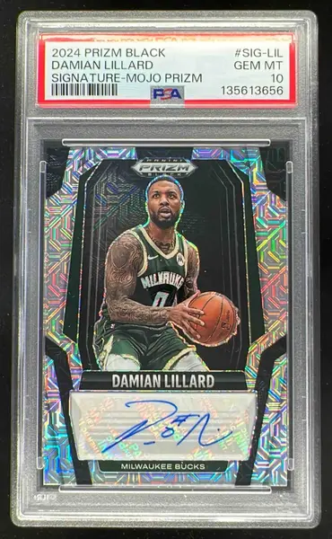 2024-25 Panini Prizm Black Signatures Mojo Prizms Damian Lillard