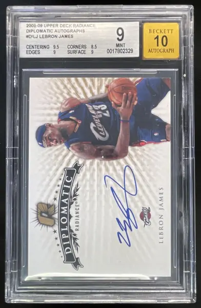 2008-09 Upper Deck Radiance Diplomatic Autographs #DI-LJ LeBron James Auto BGS 9