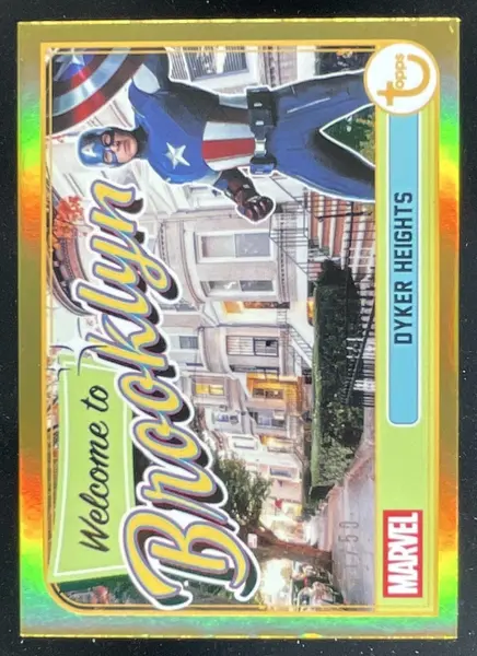 2026 Topps Brooklyn Collection Marvel Postcard Gold #WB-13 Dyker Heights /50