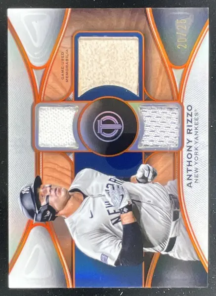 2025 Topps Tribute Tribute Triple Relics Orange #TTR-ARI Anthony Rizzo /25