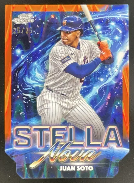 2025 Topps Cosmic Chrome Stella Nova Orange Galactic #SN-6 Juan Soto /25