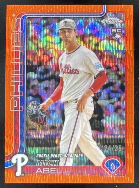 2025 Topps Chrome Update Orange Wave Refractor #USC87 Mick Abel RC /25