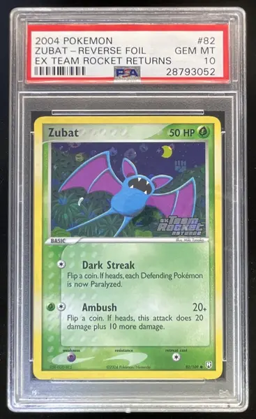 2004 Pokemon EX Team Rocket Returns Reverse Holo #82/109 Zubat PSA 10