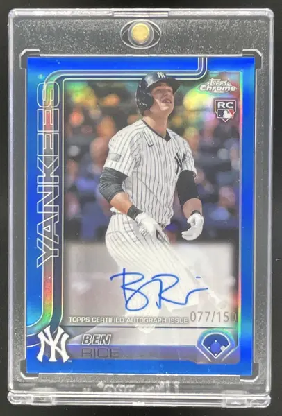 2025 Topps Chrome Rookie Autographs Blue Refractor #RA-BR Ben Rice RC Auto /150