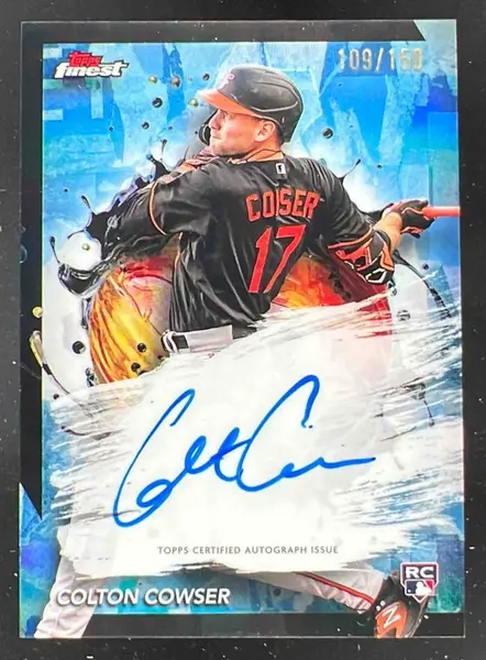 2024 Topps Finest Sky Blue Refractor #FA-CC Colton Cowser RC Auto /150
