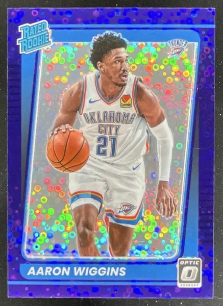 2021-22 Panini Donruss Optic Fast Break Purple Prizm #191 Aaron Wiggins RC /95