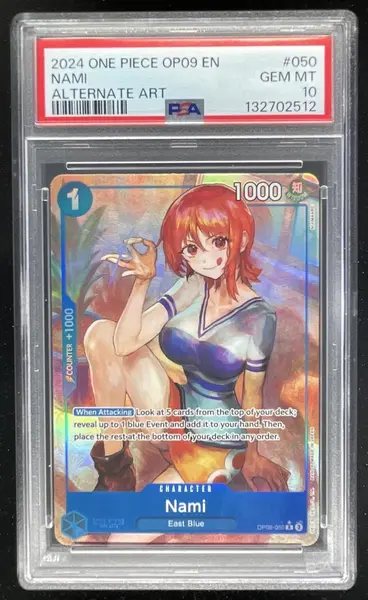 2024 One Piece OP09 EN #050 Nami Alternate Art PSA 10