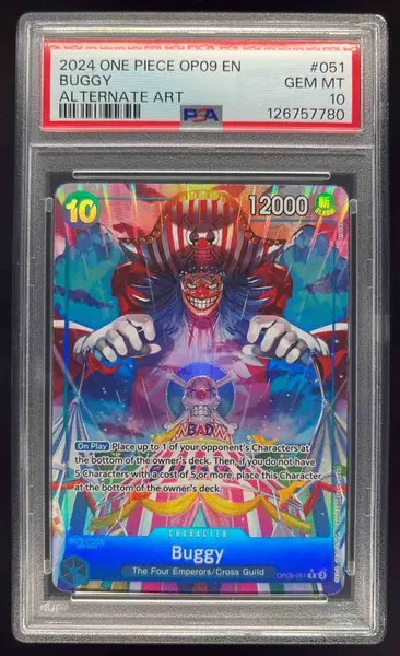 2024 One Piece OP09 EN Alternate Art #051 Buggy PSA 10 on Fanatics