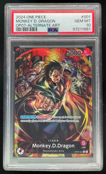 2024 One Piece OP07 #001 Monkey D Dragon Alternate Art PSA 10