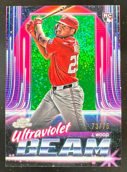 2025 Topps Cosmic Chrome Ultraviolet Beam Green Space Dust #1 James Wood RC /75