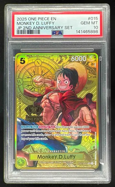 2025 One Piece EN JP 2nd Anniversary Set #015 Monkey D Luffy PSA