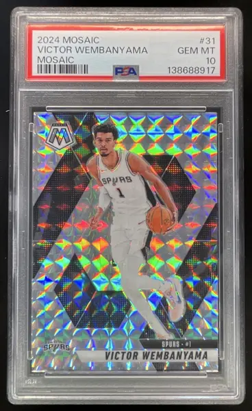 2024-25 Panini Mosaic Silver Mosaic #31 Victor Wembanyama PSA 10