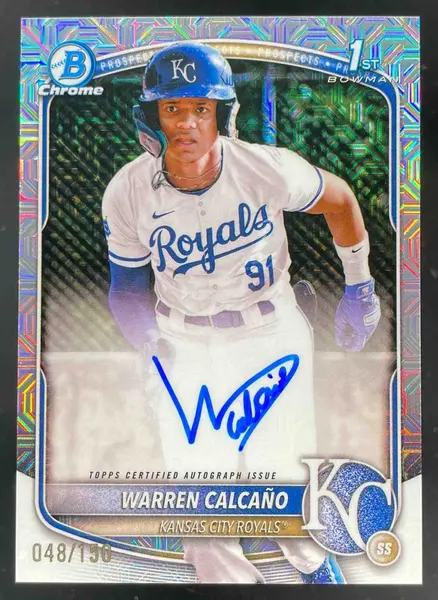 2025 Bowman Chrome HTA Choice #CPA-WC Warren Calcano RC Auto /150
