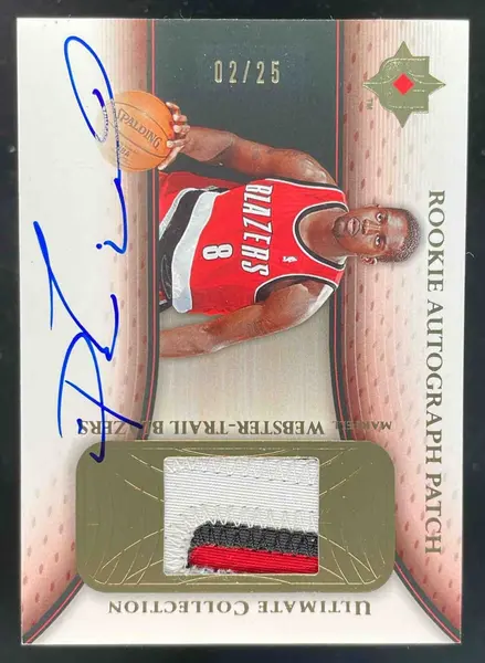 2005 Ultimate Collection Rookie Patches #RP-WE Martell Webster RC Auto /25
