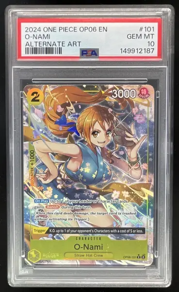 2024 One Piece OP06 EN #101 O-Nami Alternate Art PSA 10