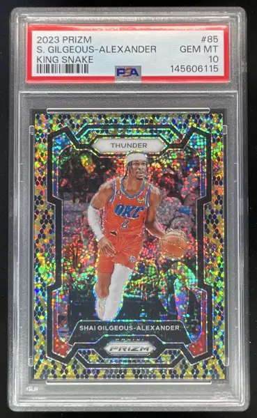 2023-24 Panini Prizm King Snake Prizm SSP #85 Shai Gilgeous-Alexander PSA 10