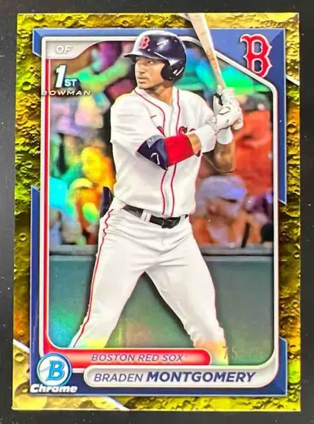 2024 Bowman Draft Chrome Yellow Lunar Refractor #BDC-58 Braden Montgomery RC /75