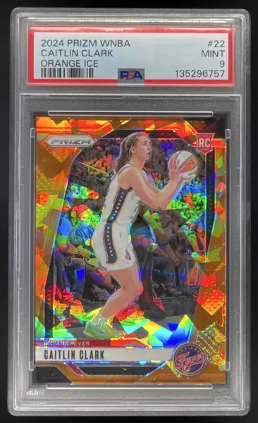 2024 Panini WNBA Prizm Orange Ice Prizm #22 Caitlin Clark RC PSA 9