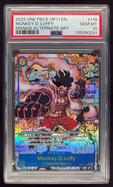 2025 One Piece OP11 EN Manga Alternate Art #118 Monkey D Luffy PSA 10