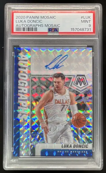 2020-21 Panini Mosaic Autographs Mosaic #AM-LUK Luka Doncic Autograph Auto PSA 9