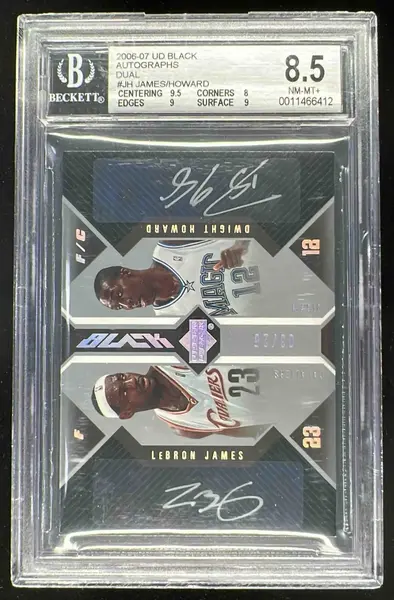 2006-07 UD Black Autograph Dual #JH LeBron James Dwight Howard