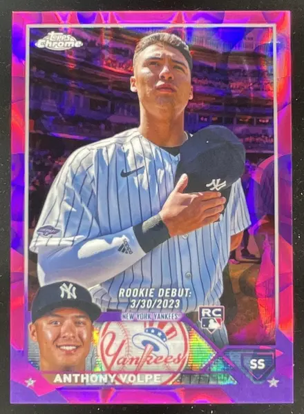2023 Topps Chrome Update Magenta/Purple Lava Lamp  #USC35 Anthony Volpe RC /299