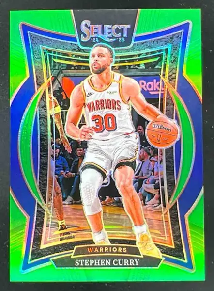 2024-25 Panini Select Concourse Neon Green Prizm #7 Stephen Curry /75