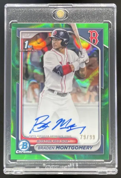 2024 Bowman Draft Chrome Green Lava  #CPA-BM Braden Montgomery RC Auto /99