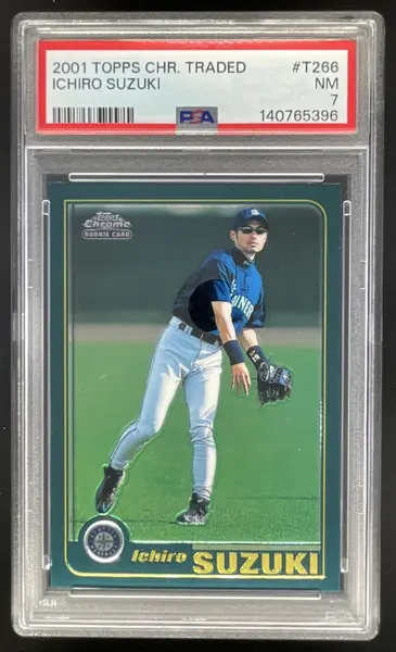 2001 Topps Traded & Rookies Chrome #T266 Ichiro Suzuki RC PSA 7