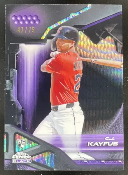 2026 Topps Chrome Black Purple Wave Refractor #44 C.J. Kayfus RC /75