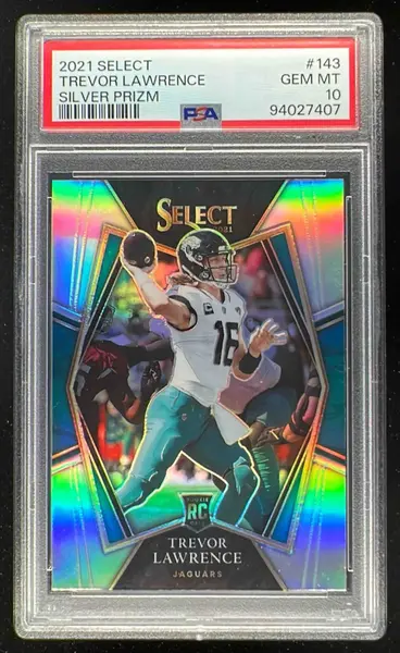 2021 Panini Select Silver Prizm #143 Trevor Lawrence RC Premier