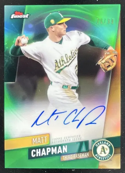 2019 Topps Finest Autographs Green #FA-MC Matt Chapman Auto /99