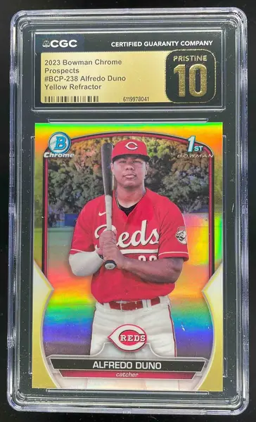 2023 Bowman Chrome Prospects Yellow #BCP-238 Alfredo Duno RC /75 CGC 10
