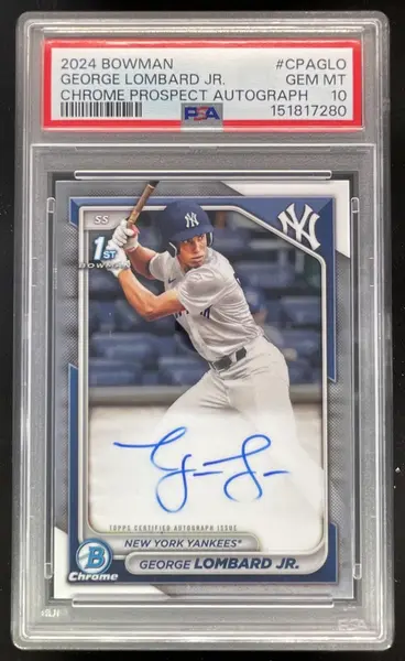 2024 Bowman Chrome #CPA-GLO George Lombard Jr. RC Auto PSA 10