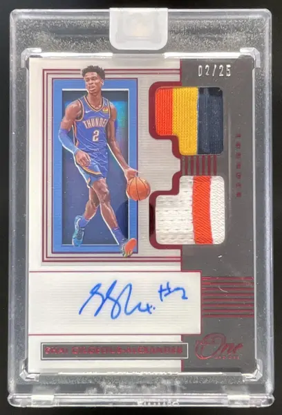 2019-20 One and One Dual Jersey Red #DJA-SGA Shai Gilgeous-Alexander Auto /25
