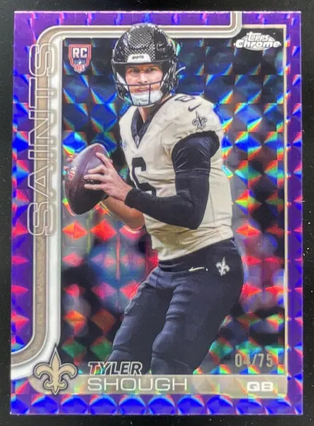 2025 Topps Chrome Rookie Purple Geometric Refractor #398 Tyler Shough RC /75