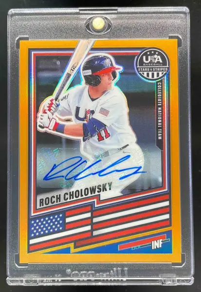 2026 Stars and Stripes Prizm Signatures Gold Prizm #140 Roch Cholowsky Auto /10